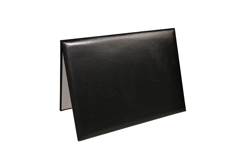 Porte-diplôme A4 En Cuir Végan Avec Coins Métal Argenté - Pochette élégante Pour Diplômes, Certificats, Mariage - Bleu Nuit Marine